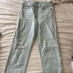 Old Navy Light Blue Ripped Straight Leg Jeans